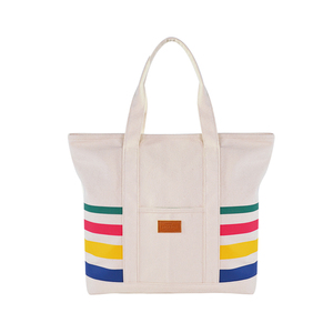 Senda Vietnam Supplier Gentle Woman Heavy Waxed Canvas <b>Jute</b> <b>Tote</b> <b>Bag</b> with Pocket and Zipper - Product Image 4