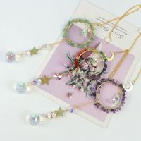 Nouvelle arrivée cristal naturel attrape-soleil mosaïque Technique puces de pierres précieuses suspendus cristal cercle attrape-soleil avec thème mascotte