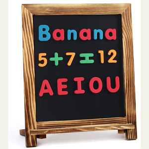 Pizarra de madera con soporte, tablero de mensajes de escritorio para cafetería, hogar, aprendizaje infantil, marco de madera de una sola cara - Product Image 3