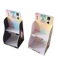 Support de présentoir de sol en carton PVC pliable personnalisé imprimé UV certifié CE pour point de vente, 2 étagères pour la vente au détail