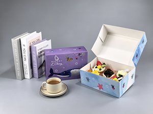 Caja de Embalaje para Pasteles Personalizada Sunshine, Impresa a Medida, Papel Blanco de Grado Alimenticio de 350 g/m², Caja para Postres, Panadería y Pastelería - Product Image 1