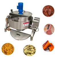 Marmite de cuisson industrielle à haute température en acier inoxydable 304 avec agitateur, grande capacité 100L-1000L, à gaz pour la transformation alimentaire