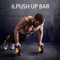 Kit d'haltère 6 en 1 avec support Push up, équipement de gymnastique, de Fitness à domicile, Kettlebell réglable, avec biche