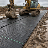 Tapis de sol en HDPE texturé noir, haute résistance, vente en gros, tapis de protection du sol en HDPE 4x8