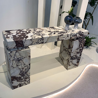 Table de Console d'entrée en marbre de pierre naturelle de Style nordique meubles de maison Table de Console en marbre Calacatta italienne Viola