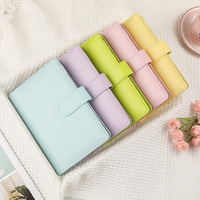 Carnet de notes magnétique personnalisé couleur macaron, multifonctionnel, en cuir PU premium A6, avec emplacements pour cartes et stylos