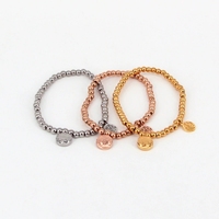Bracelets à breloques perlées en titane plaqué or, faits à la main, tendance et élégants - Cadeau