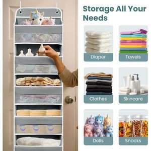 Over The Door Organizer 5 Shelves 8 Pockets Heavy Duty Mesh <b>Rack</b> For Storage Behind Doors Or Walls - Product Image 2