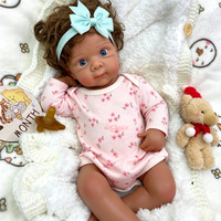 Poupée Reborn Betty de 50 cm en silicone souple, toucher réel, réaliste, nouveau-né, avec cheveux bouclés implantés à la main, jouet artistique