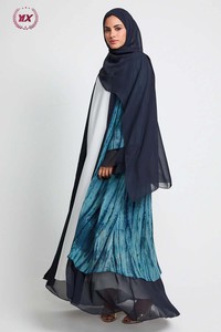Nouvelle Arrivée 2026 : Abaya Musulmane Superposée Effet <span class=keywords><strong>Voile</strong></span> Océan, Robe de Luxe en Chiffon Style <span class=keywords><strong>Kimono</strong></span> à Manches Chauve-Souris – Vente en Gros - Product Image 2