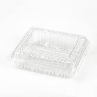 Conteneur à salade transparent en PET anti-buée avec couvercle à charnière, boîte à clapet pour fruits, sushis, aliments froids, emballage 8oz 12oz 16oz 24oz