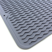 Tapis de cuisine pliable en caoutchouc de silicone 40*30*0.4cm, tapis et tampons enroulables à séchage rapide et résistants, vente en gros