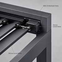 Pergola motorisée à lames orientables en aluminium avec télécommande pour terrasse extérieure et jardin