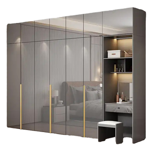 Muebles de Dormitorio Modernos Hechos a Medida, Armario de 6 Puertas con Luz LED y Puerta de Vidrio, Organizador de Ropa para el Hogar - Product Image 4