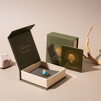 Boîte cadeau de luxe LionwrapacK pour bijoux, emballage magnétique personnalisé avec insert en mousse et logo en feuille d'or pour l'emballage des bagues