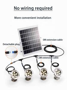 Luz Sumergible <span class=keywords><strong>para</strong></span> Piscina de Acero Inoxidable de Alta Potencia, Impermeable IP67, Luz Subacuática LED de 1 a 4, Foco LED Solar - Product Image 2