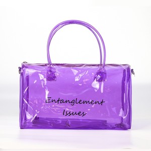 Custom Color Clear Overnight <b>Bag</b> Pvc Duffle Handbag with Letter Oem Fashion Unisex Spend the Night Duffel <b>Bag</b> Over Night <b>Bags</b> - Product Image 6