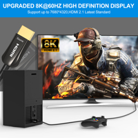 Câble HDMI Optique en Fibre pour Usine, 8K/60Hz UHD 48Gbps Haute Vitesse, Longueur 10M/50M/100M, Câble HDMI 2.1 pour TV et Projecteur