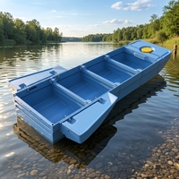 Bateau de pêche modulaire en LDPE léger, transportable sur toit de voiture, épaissi, robuste, écologique, recyclable, avec un grand espace de rangement pour le nettoyage des étangs