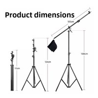 Support de sol intégré à bras croisé de 4 m pour téléphone portable, photographie, diffusion en direct, trépied portable, vidéo, rotation à 360°