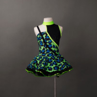 Costume de danse de ballet pour enfants, imprimé léopard rose vif, tenue de performance