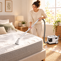 100 ℃   Nettoyage en profondeur à la vapeur avec fonction vapeur rapide en 40 secondes pour canapé, tapis, tissus d'ameublement, nettoyage des taches d'animaux domestiques, des déversements de café, machine de nettoyage