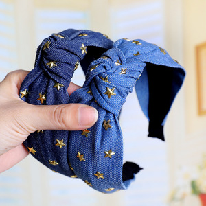 Yiwu fábrica estilo coreano de alta calidad vaquero de Arte de diamantes de imitación estrella <span class=keywords><strong>diadema</strong></span> para las mujeres las niñas accesorios de pelo de señora - Product Image 3