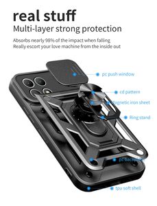 Venta caliente híbrido TPU PC funda protectora para teléfono con soporte de anillo de Metal funda de teléfono para T-Mobile REVVL 7 - Product Image 5