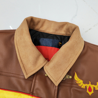 Blouson Bomber Moto en Cuir Vintage Personnalisé avec Écussons Brodés, Fermeture à Mousqueton, pour Homme