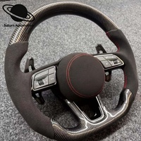 Volant sport à fond plat en cuir PU et fibre de carbone, version améliorée pour Audi A3 A4 A5 A6 A7 A8 Q3 Q5 Q7