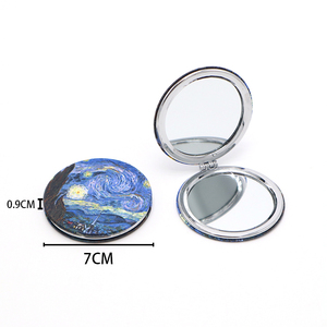 Tissu en velours miroir compact pliable double face avec logo personnalisé miroir de poche cosmétique miroir de poche en tissu - Product Image 2