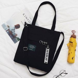 Sac fourre-tout en toile de style coréen, sac d'école avec fermeture éclair, grande capacité, écologique, portable, impression de logo personnalisée, vente en gros - Product Image 5