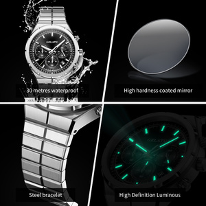 GELATU 8001 alta calidad Original Oem marcas personalizadas Correa lujo moda deportes Casual impermeable reloj de cuarzo para hombre - Product Image 6