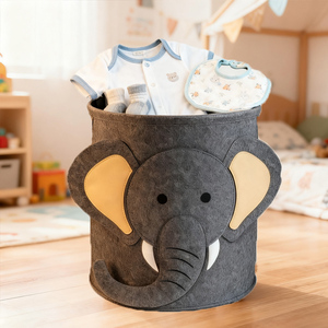 Cesto para Ropa Sucia de Fieltro Redondo, Diseño de Animales, Duradero y Suave, para Habitación Infantil - Product Image 5