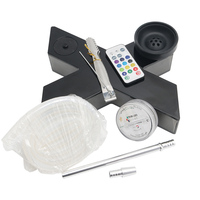 Vente chaude X-Shape LED Lumière Narguilé Moderne Carré Acrylique Conception Portable Manuel En Plastique Narguilé