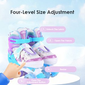 <span class=keywords><strong>Pattini</strong></span> <span class=keywords><strong>a</strong></span> <span class=keywords><strong>Rotelle</strong></span> Quad <span class=keywords><strong>per</strong></span> Bambini ZHOYA SPORT Personalizzati, Cuscinetti ABEC-7, Telaio in Alluminio, Guscio in PE, Freno in PVC, Ruote in PU Luminose - Product Image 2