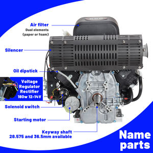 מנוע בנזין דו-צילינדרי מקורר אוויר, 4 פעימות, 35 כוחות סוס, 999 סמ\\\"ק, בעל רטט נמוך ותפעול חלק, לשימוש חקלאי/משק. - Product Image 5