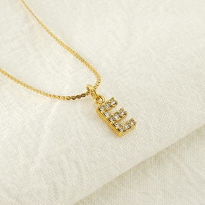Zogxin Letter Necklace Gold Plated With Diamonds Women's Fashion Pendant Simple Style Thin S Chain - Product Image 2