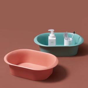 Lavabo de pie rectangular de color personalizado Material plástico de calidad con asa para uso en baño y cocina Hecho a mano por MONR - Product Image 1