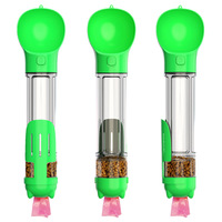 Comedero Portátil para Mascotas con Batería, Botella de 500 ml, Recipiente para Almacenamiento de Alimentos, Recogedor de Excrementos para Perros, Gatos y Animales Pequeños, Plástico Verde, Automático