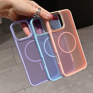 <span class=keywords><strong>Coque</strong></span> de téléphone magnétique pour 17ProMax, motif perforé, anneau fin, anti-chute, sensation de peau, style Ins, en acrylique PC - Product Image 2