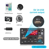 Amplificateur 2*40W 7V-24V, carte décodeur MP3 Bluetooth 5.0 avec port de charge, lecteur MP3 80W, module USB, radio FM, AUX, enregistrement