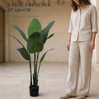 Plante artificielle Oiseau de paradis en pot, grande plante d'intérieur, faux arbre à feuilles de bananier, décoration d'intérieur, vert réaliste