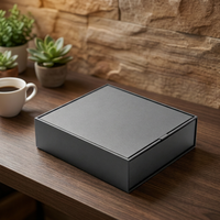 Boîte d'expédition magnétique personnalisée avec logo, gris foncé, bord étroit, aimant dissimulé, finition mate, écologique, en forme de livre, de luxe, vente en gros