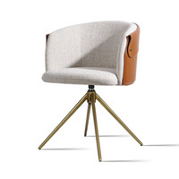 Chaise de loisirs moderne minimaliste de luxe léger, chaise de bureau pivotante en tissu technique avec support de pieds en métal élégant 9103