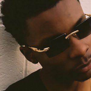 משקפי שמש לנהיגה חיצונית יצירתית באיכות גבוהה מלבן שיפוע משקפי שמש ללא מסגרת - Product Image 2