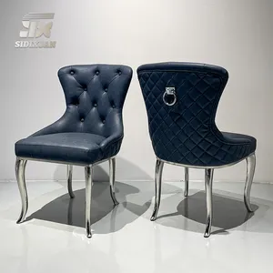 2023 עיצוב חדש אקסטרווגננות ריהוט לבית חדר אוכל ננו-עור כיסא מילאנו ארגונומי עם knocker