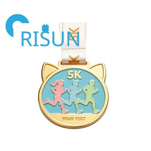 Médailles et trophées métalliques 3D personnalisés avec logo gratuit, médailles de course sportive personnalisées pour course à pied 5K, 10K, marathon, trail - Product Image 5