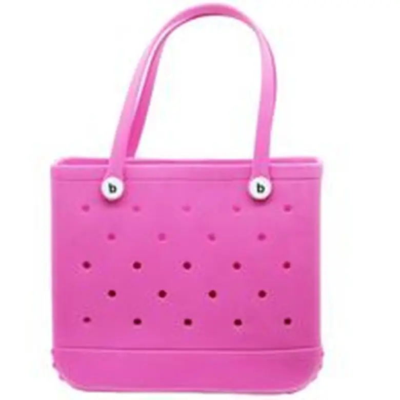 Customized hot pink EVA injection molded Bag for outdoor travel storage BOGG beach bag with holes