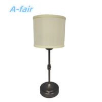Lampe de table tactile en laiton antique avec abat-jour en tissu lampe de décoration de batterie avec prise E27